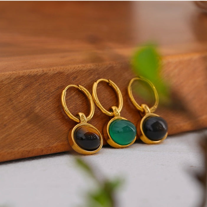 Black Obsidian Earrings for Growth & Protection