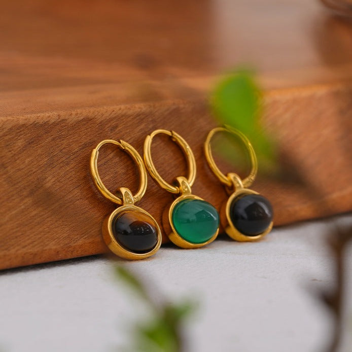 Tiger Eye Earrings for Protection & Confidence