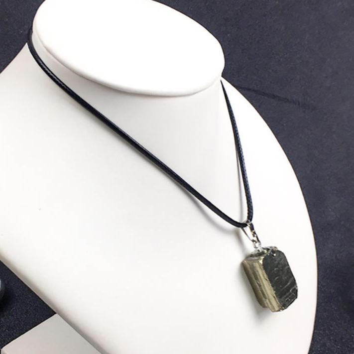Pyrite Raw Pendant Necklace for Abundance, Prosperity & Wealth