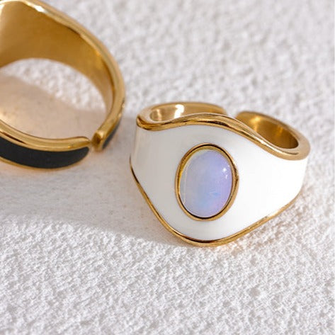 Gia Enamel Ring with Opal Stone