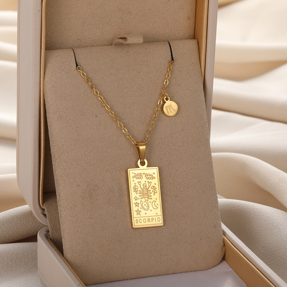 Zodiac Pendant in Stainless Steel 18K Gold Plated