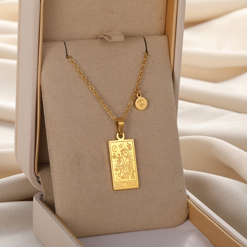Zodiac Pendant in Stainless Steel 18K Gold Plated