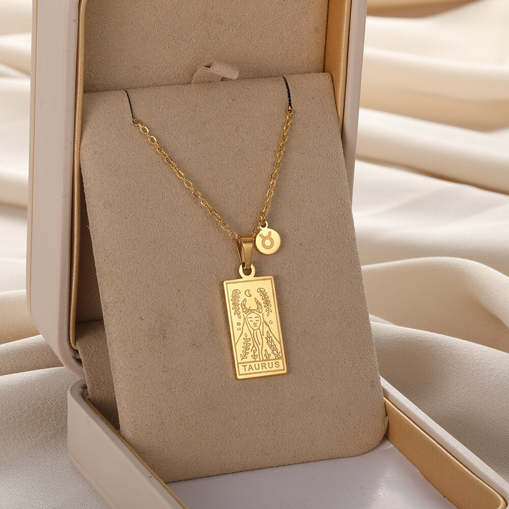 Zodiac Pendant in Stainless Steel 18K Gold Plated