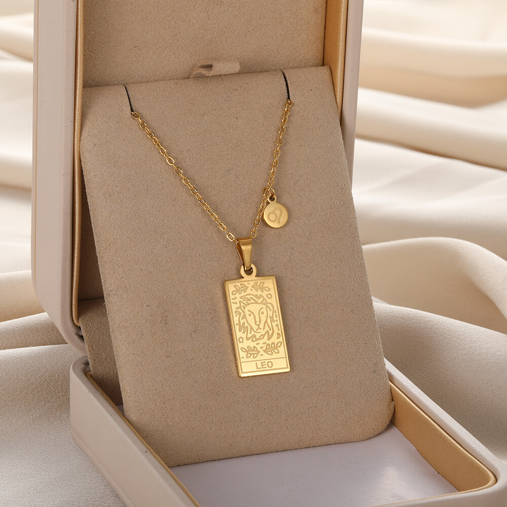 Zodiac Pendant in Stainless Steel 18K Gold Plated