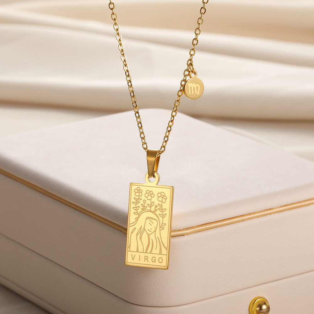Zodiac Pendant in Stainless Steel 18K Gold Plated