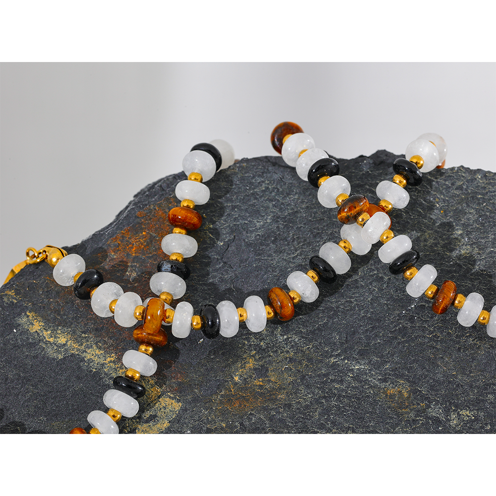 Agate (Hakik) & Tiger Eye Necklace for Prosperity & Abundance