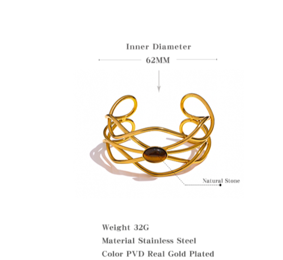Tiger's Eye Bangle for Protection & Courage