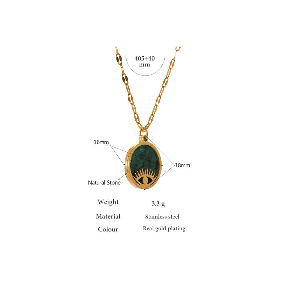 African Turquoise Evil Eye Nazar Necklace for Protection & Growth