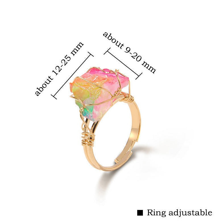 Rose Quartz Wire Wrapped Ring for Love & Relationships