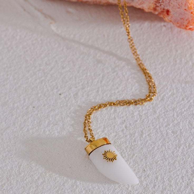White Agate (Hakik) Necklace for Abundance