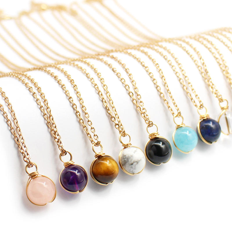 Gold Sandstone Pendant Necklace for Positivity & Abundance