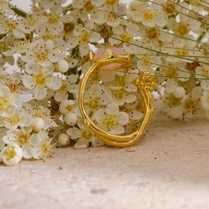 Rose Quartz S925 Silver Ring for Love & Relationships