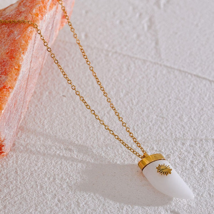 White Agate (Hakik) Necklace for Abundance