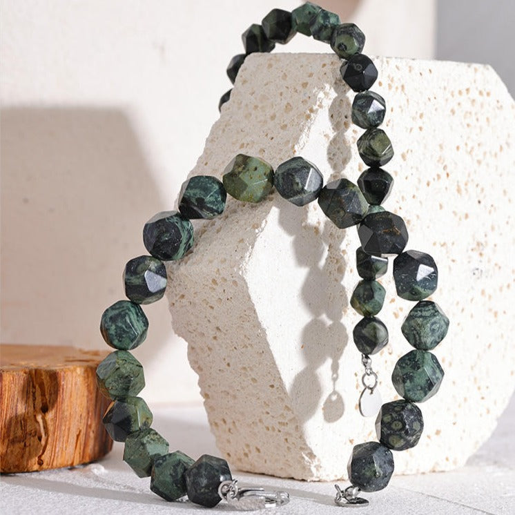 Malachite Facetted Bracelet for Change and Transformation