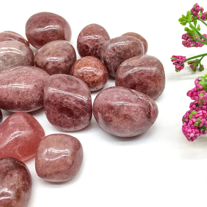 Strawberry Quartz Tumbled Stones (Set of 4)