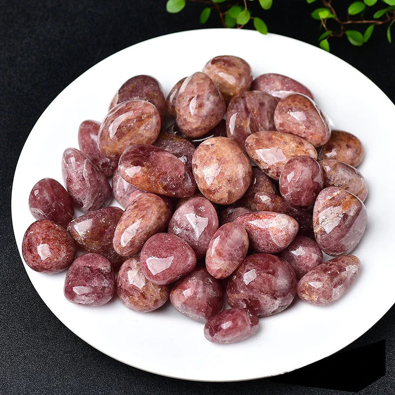 Strawberry Quartz Tumbled Stones (Set of 4)