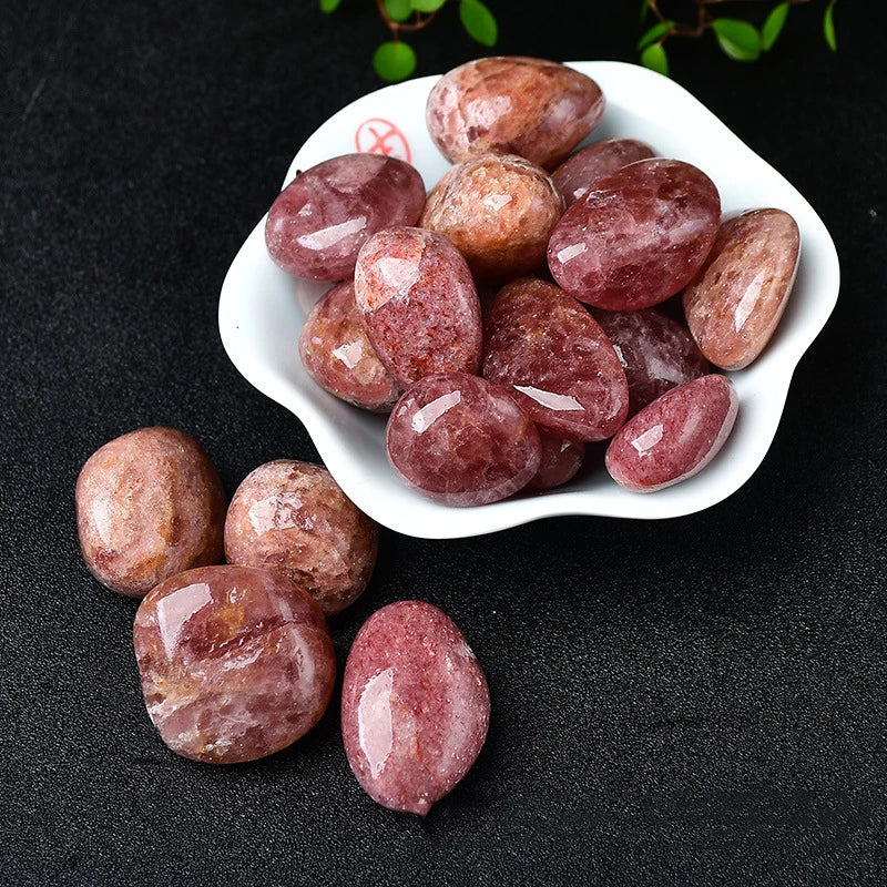 Strawberry Quartz Tumbled Stones (Set of 4)