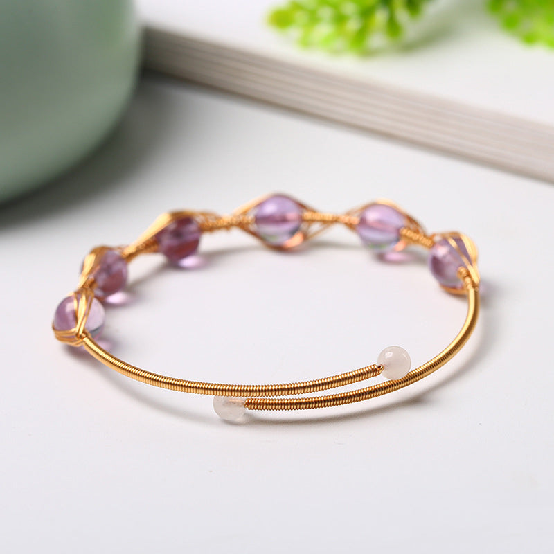 Amethyst Wire Bracelet for Healing & Spiritual Awareness