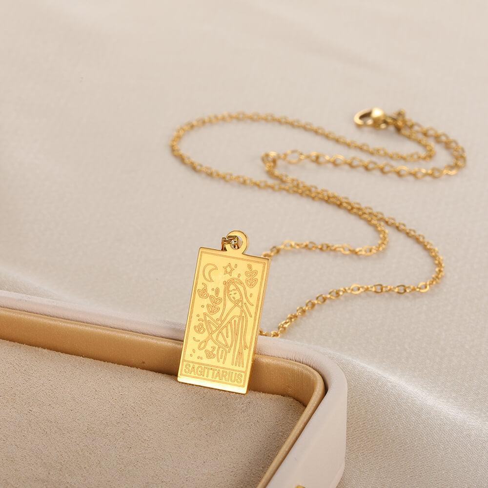 Zodiac Pendant in Stainless Steel 18K Gold Plated