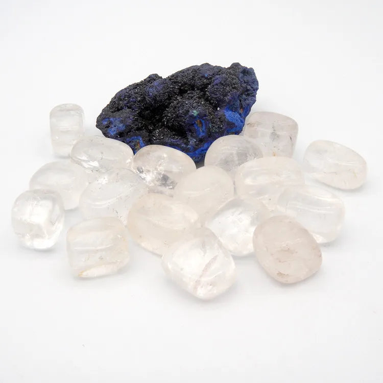 Clear Quartz (Sphatik) Tumbled Stones (Set of 4)