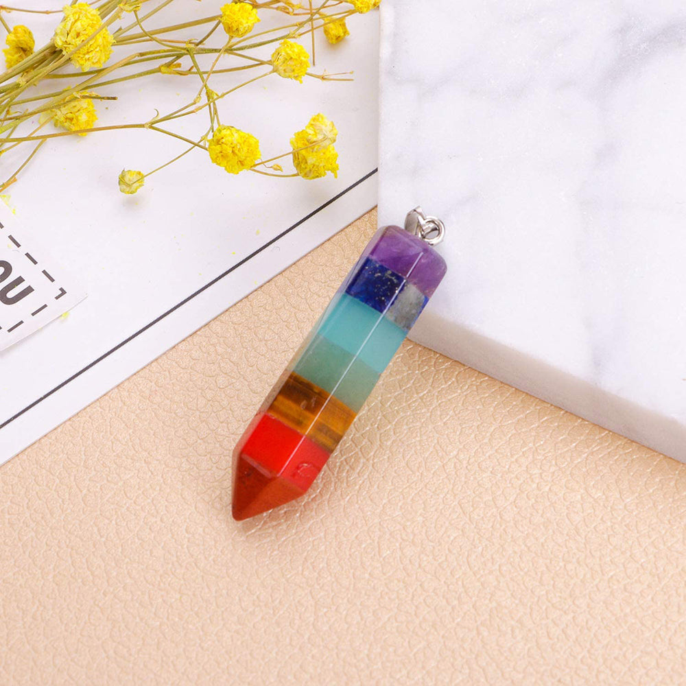 Seven Chakra Pendant with chain for Chakra Balancing