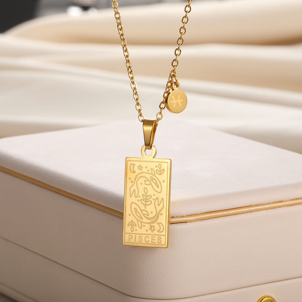 Zodiac Pendant in Stainless Steel 18K Gold Plated