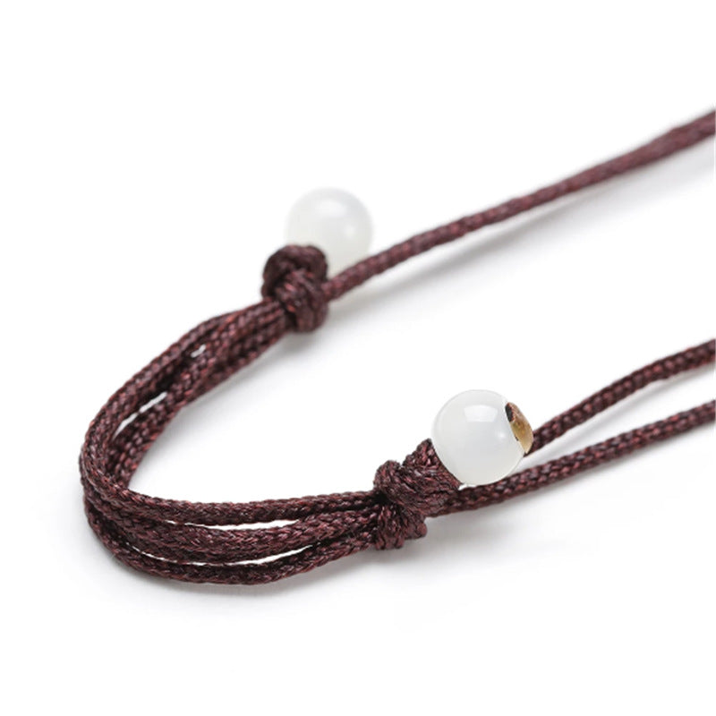 Raw Black Tourmaline Stone in Rope Necklace for Protection