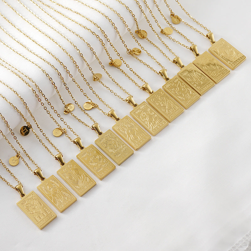 Zodiac Pendant in Stainless Steel 18K Gold Plated