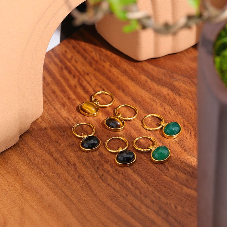 Tiger Eye Earrings for Protection & Confidence