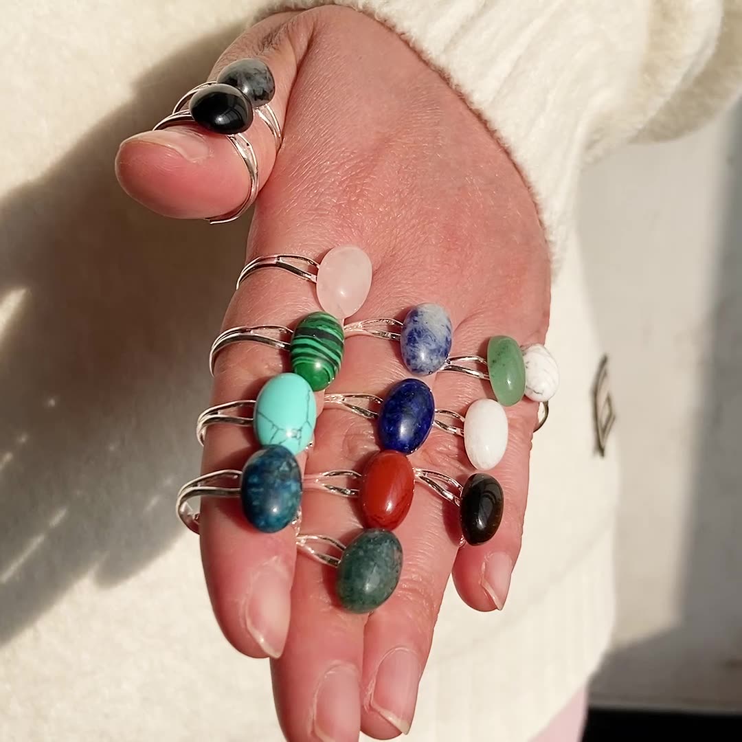 Black Labradorite Adjustable Ring for Transformation & Spiritual growth
