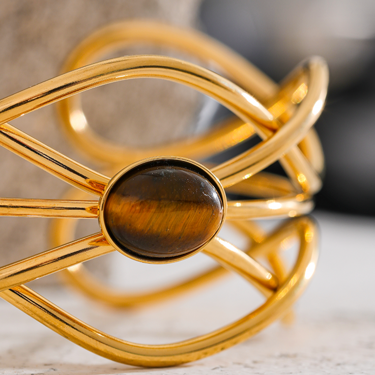 Tiger's Eye Bangle for Protection & Courage