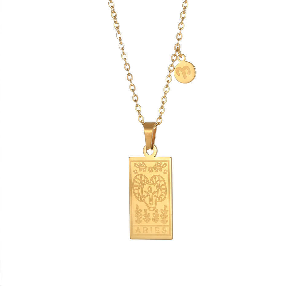 Zodiac Pendant in Stainless Steel 18K Gold Plated