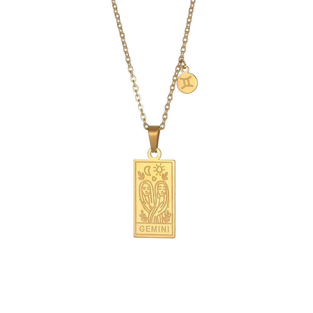 Zodiac Pendant in Stainless Steel 18K Gold Plated