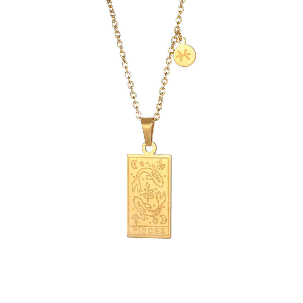 Zodiac Pendant in Stainless Steel 18K Gold Plated