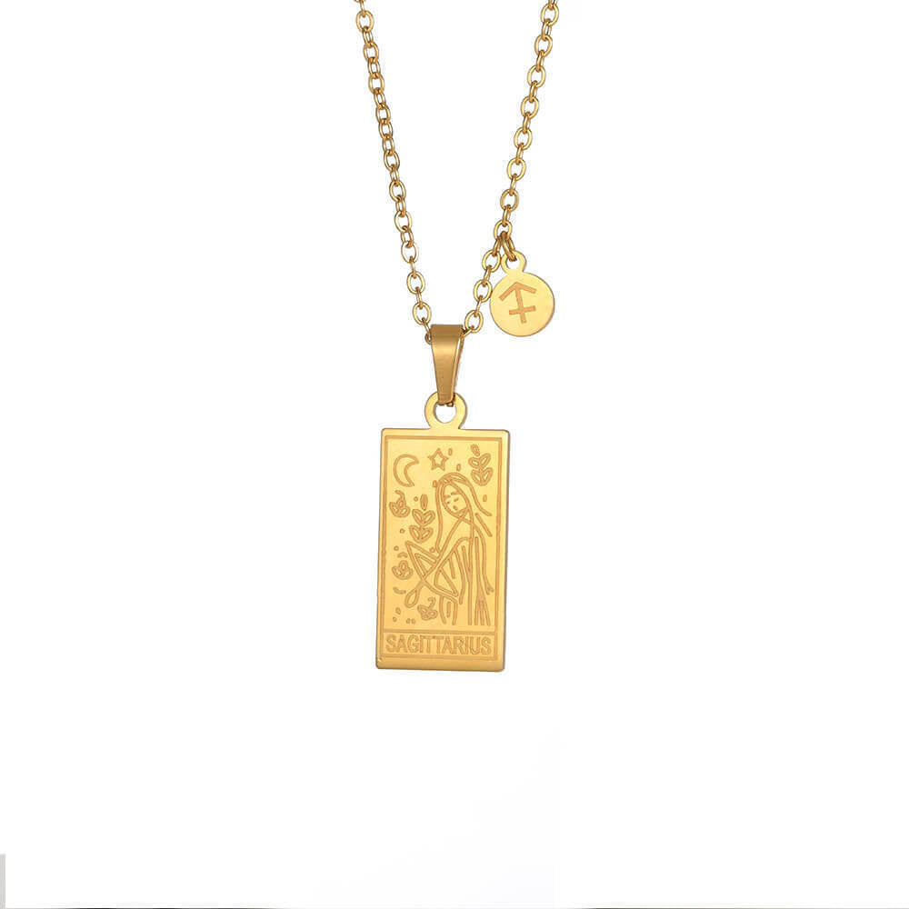 Zodiac Pendant in Stainless Steel 18K Gold Plated