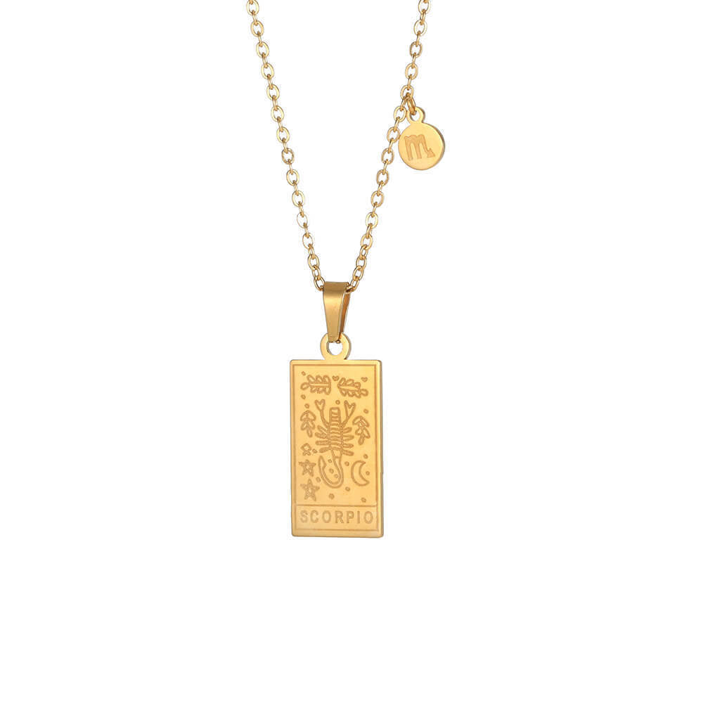 Zodiac Pendant in Stainless Steel 18K Gold Plated