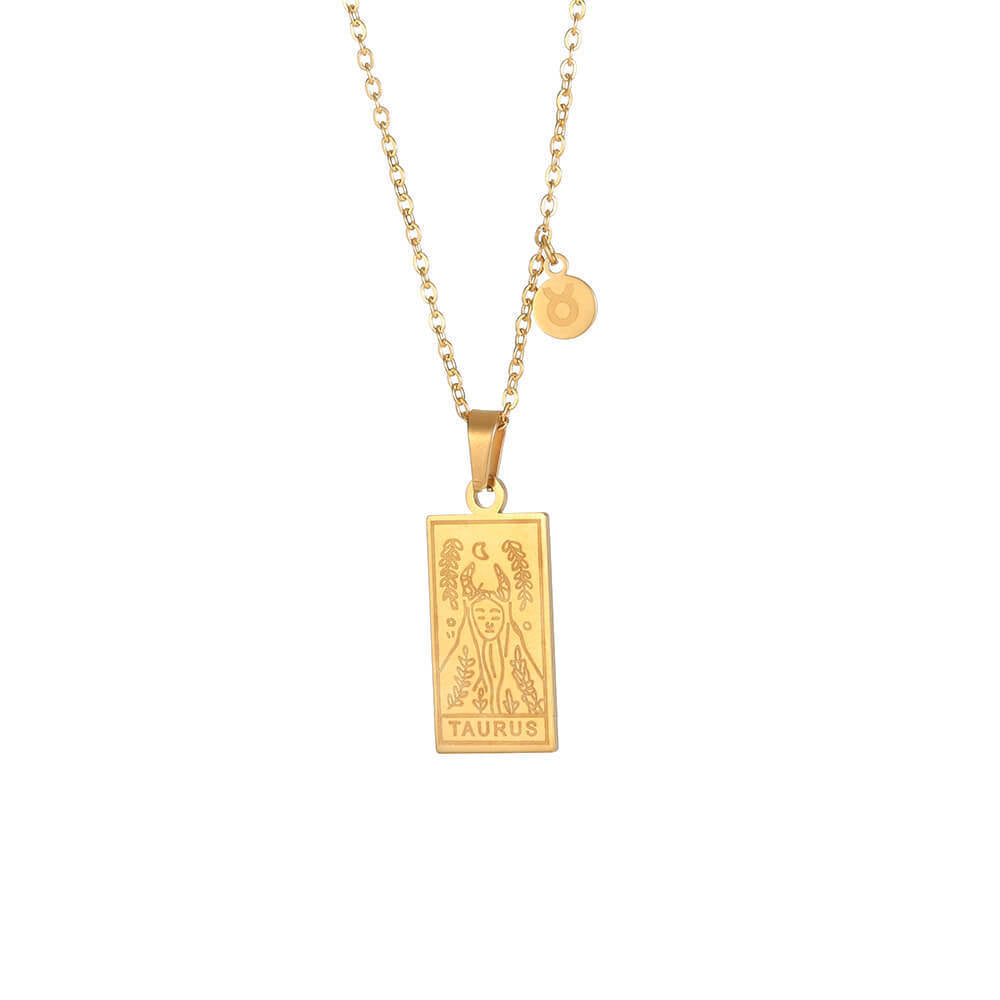 Zodiac Pendant in Stainless Steel 18K Gold Plated