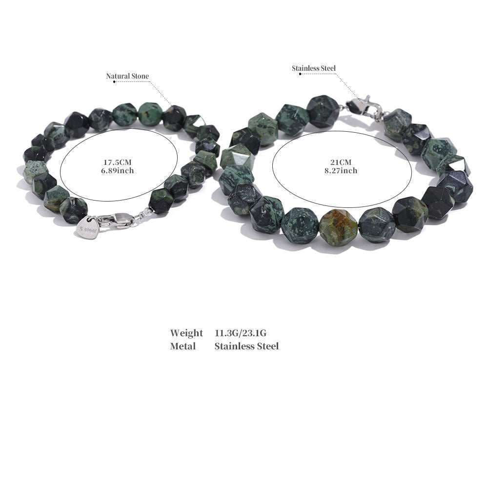 Malachite Facetted Bracelet for Change and Transformation