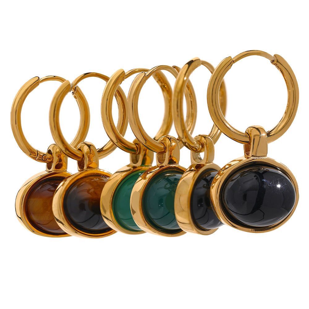 Green Agate (Aqeek) Earrings for Growth & Prosperity