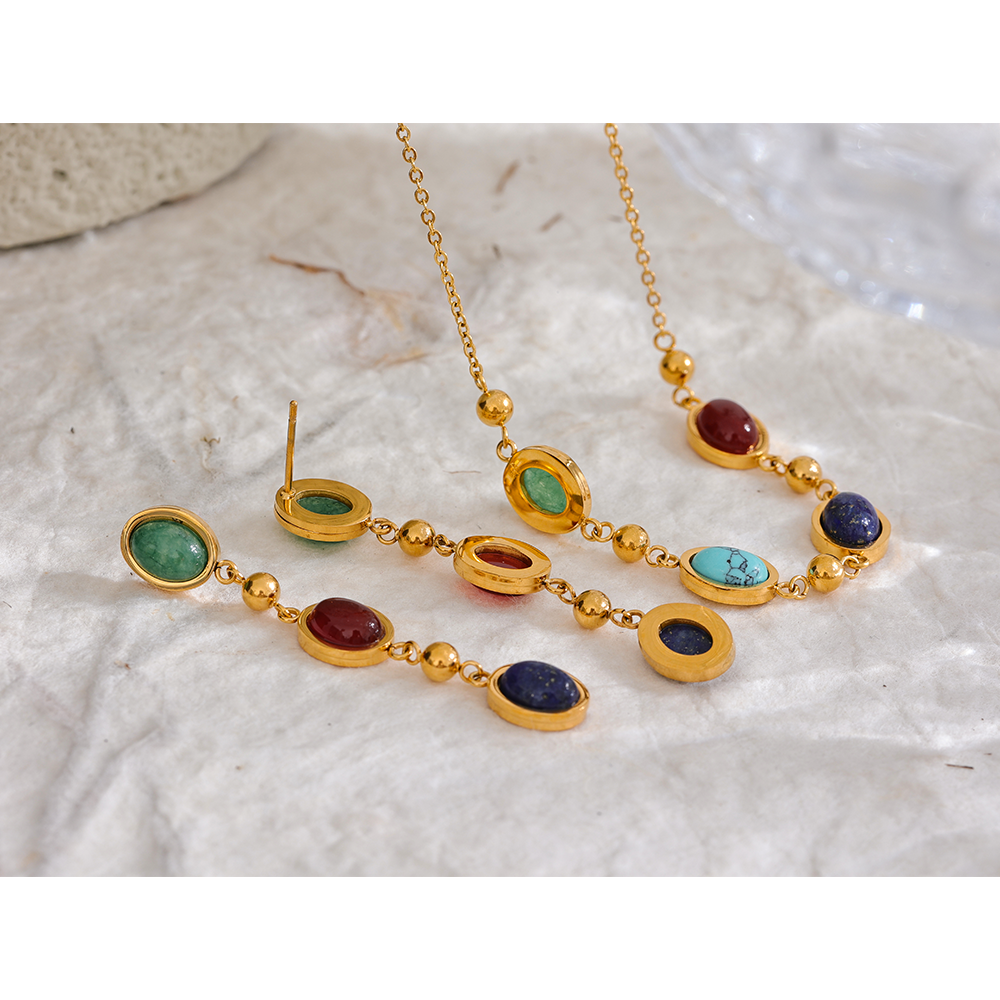 Turquoise, Jade, Agate & Lapis Lazuli Necklace
